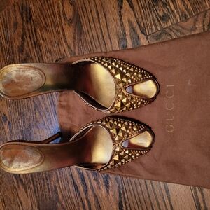 Gucci Gold Studded Women's Shoes